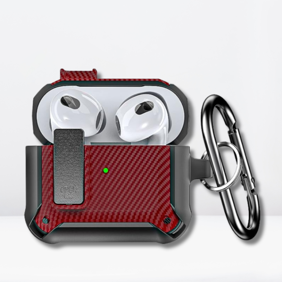 Rugged Hard Shell Protective Case for AirPods 3 (Red)