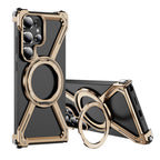 Samsung Galaxy S25 Ultra Frameless Metal Bumper Case with Magsafe & 360° Rotatable Ring & Kickstand - Desert Mobile Case by CoverMeUp - Style 2