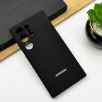 Samsung Galaxy S24 Ultra Liquid Silicon Case With Logo- Black Mobile Case by CoverMeUp