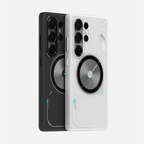 Aulumu S25 Frosted Case for Samsung Galaxy S25 Ultra | Subtle Glow-in-the -Dark | Translucent Gray & White | Magnetic