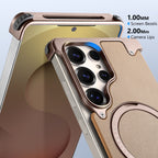 Samsung Galaxy S25 Ultra Framless Metal Bumper Case with Magsafe & 360 Kickstand - Black Mobile Case by CoverMeUp - Style 4