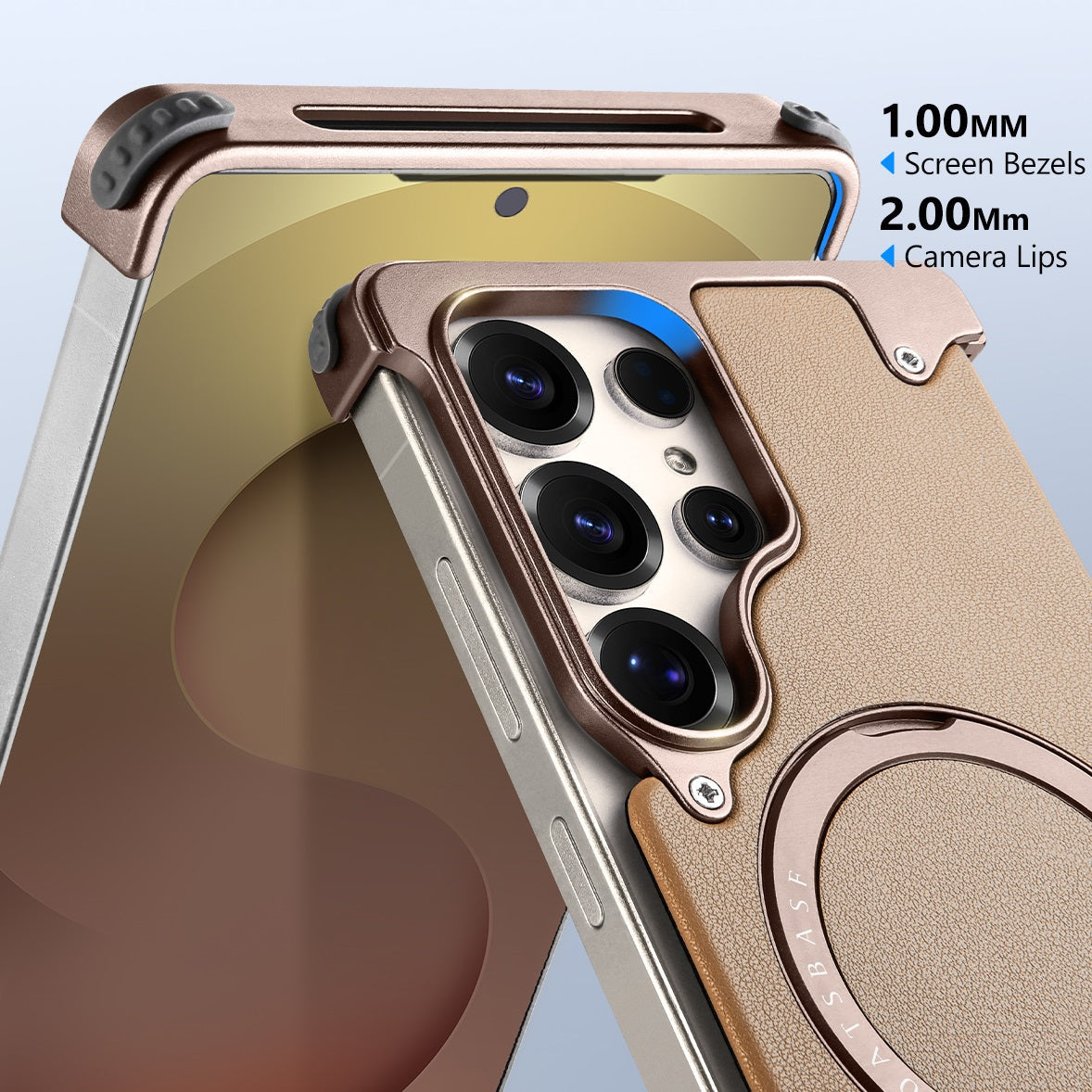 Samsung Galaxy S25 Ultra Framless Metal Bumper Case with Magsafe & 360 Kickstand - Desert Mobile Case by CoverMeUp - Style 4