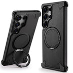 Samsung Galaxy S25 Ultra Framless Metal Bumper Case with Magsafe & 360 Kickstand - Black Mobile Case by CoverMeUp