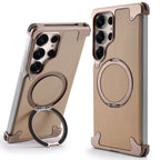 Samsung Galaxy S25 Ultra Framless Metal Bumper Case with Magsafe & 360 Kickstand - Desert Mobile Case by CoverMeUp