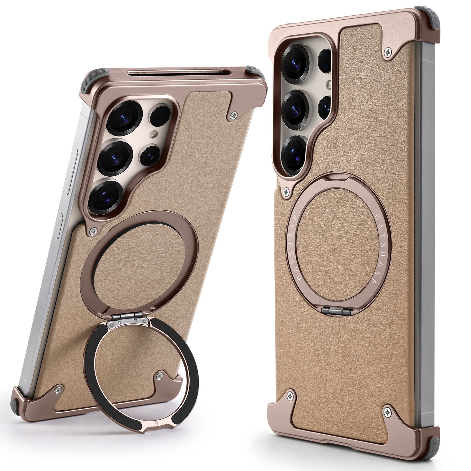 Samsung Galaxy S25 Ultra Framless Metal Bumper Case with Magsafe & 360 Kickstand - Desert Mobile Case by CoverMeUp