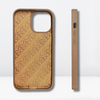 Nimmy Premium Embroidered Leather Case - SB Fergus Series Genuine Polo Racquet Club Leather iPhone 14 Pro Max(Tiger) - Style 2