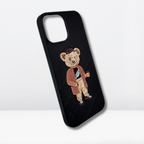 Nimmy Premium Embroidered Leather Case - SB Polo Bear Leather Case for iPhone 14 Series - Style 5