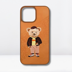 Nimmy Premium Embroidered Leather Case - SB Polo Bear Leather Case for iPhone 14 Series - Style 3