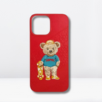 Nimmy Premium Embroidered Leather Case - SB Polo Bear Leather Case for iPhone 14 Series - Style 6
