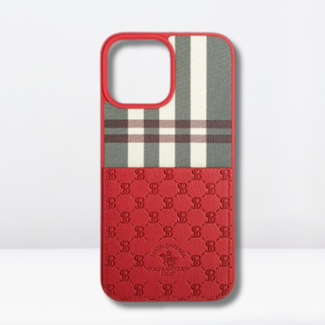 SB Polo Club Genuine Leather Back Case for iPhone 14Pro/Pro Max (Brown)