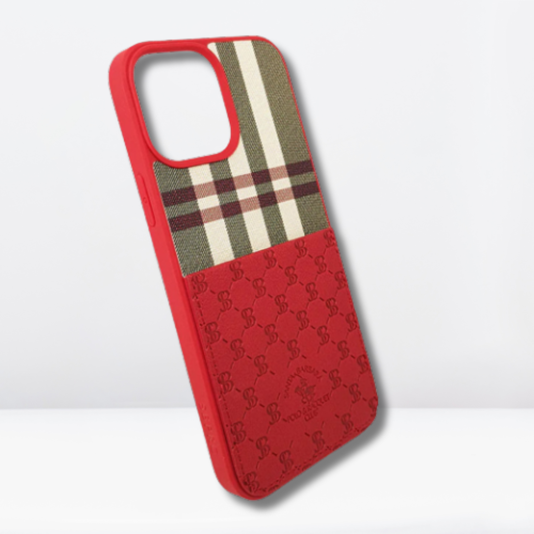 SB Polo Club Genuine Leather Back Case for iPhone 14Pro/Pro Max (Brown)