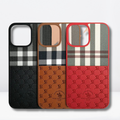 SB Polo Club Genuine Leather Back Case for iPhone 14Pro/Pro Max (Brown)
