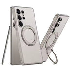Samsung Galaxy S25 Ultra Crystal Ring Elite Leather Case Mobile Case by CoverMeUp
