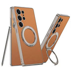 Samsung Galaxy S25 Ultra Crystal Ring Elite Leather Case Mobile Case by CoverMeUp - Style 8