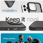 Protective Apple iPhone Back Cover - S Pigen ULTRA HYBRID Smoke Black Case for iPhone 13/14 Series - Style 3