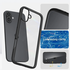 Protective Apple iPhone Back Cover - S Pigeon Matte with Black Sides Case for iPhone 16 Series - Style 4
