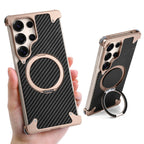 Samsung Galaxy S25 Ultra Framless Carbon Metal Bumper Case with Magsafe & 360 Stand - Desert Mobile Case by CoverMeUp - Style 2