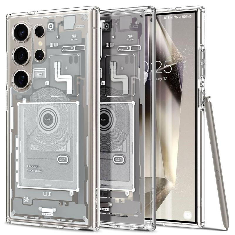 Samsung Galaxy S24 Ultra Zero One Hybrid Machine Shockproof Case - White Mobile Case by CoverMeUp