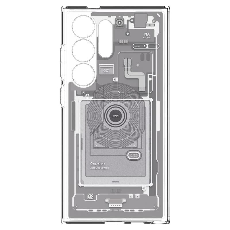 Samsung Galaxy S24 Ultra Zero One Hybrid Machine Shockproof Case - White Mobile Case by CoverMeUp - Style 4