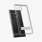 Samsung Galaxy S25 Ultra Shockproof Transparent Case with Metal Kickstand Holder - Clear Mobile Case by CoverMeUp - Style 5