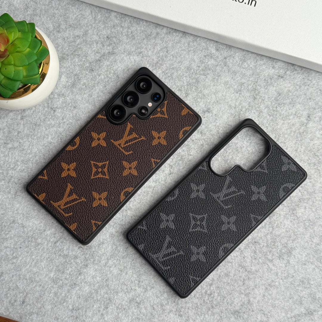 Samsung Galaxy S25 Ultra Luxury Designer Leather Case - Brown Mobile Case by CoverMeUp - Style 4