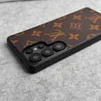 Samsung Galaxy S25 Ultra Luxury Designer Leather Case - Brown Mobile Case by CoverMeUp - Style 3