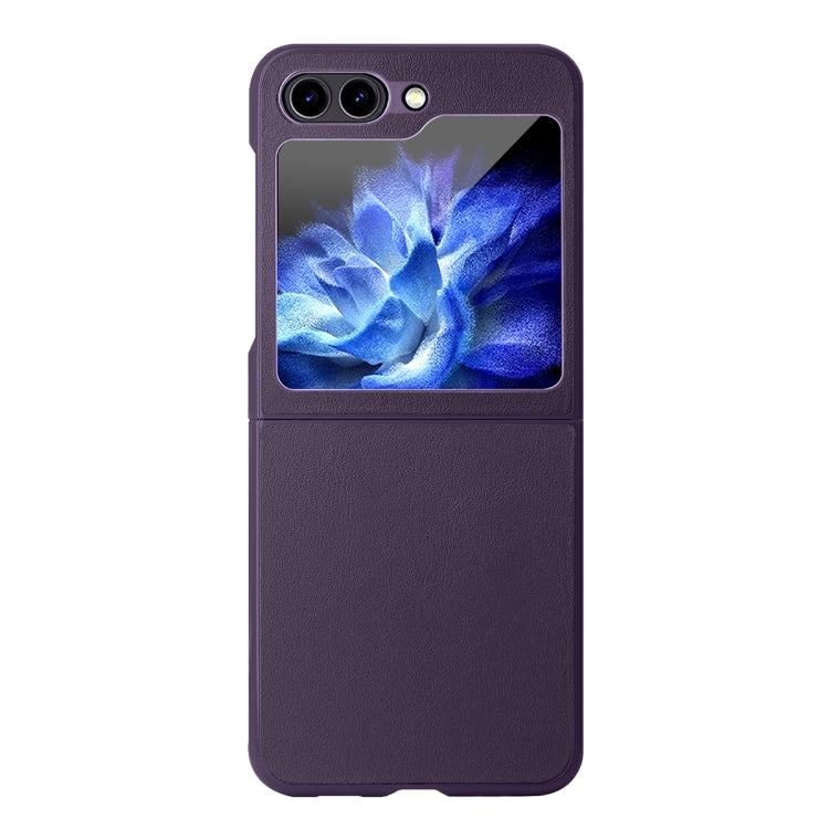 Samsung Galaxy Z Flip5 Vegan Leather Folding Phone Case (Purple)