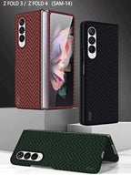 Samsung Galaxy Z Fold 4 Carbon Fiber Texture Case-Red Mobile Case by CoverMeUp - Style 3