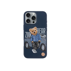 ZUCK BEAR San Francisco Fortune Series PU Leather Case for iPhone 16 Pro (Blue)