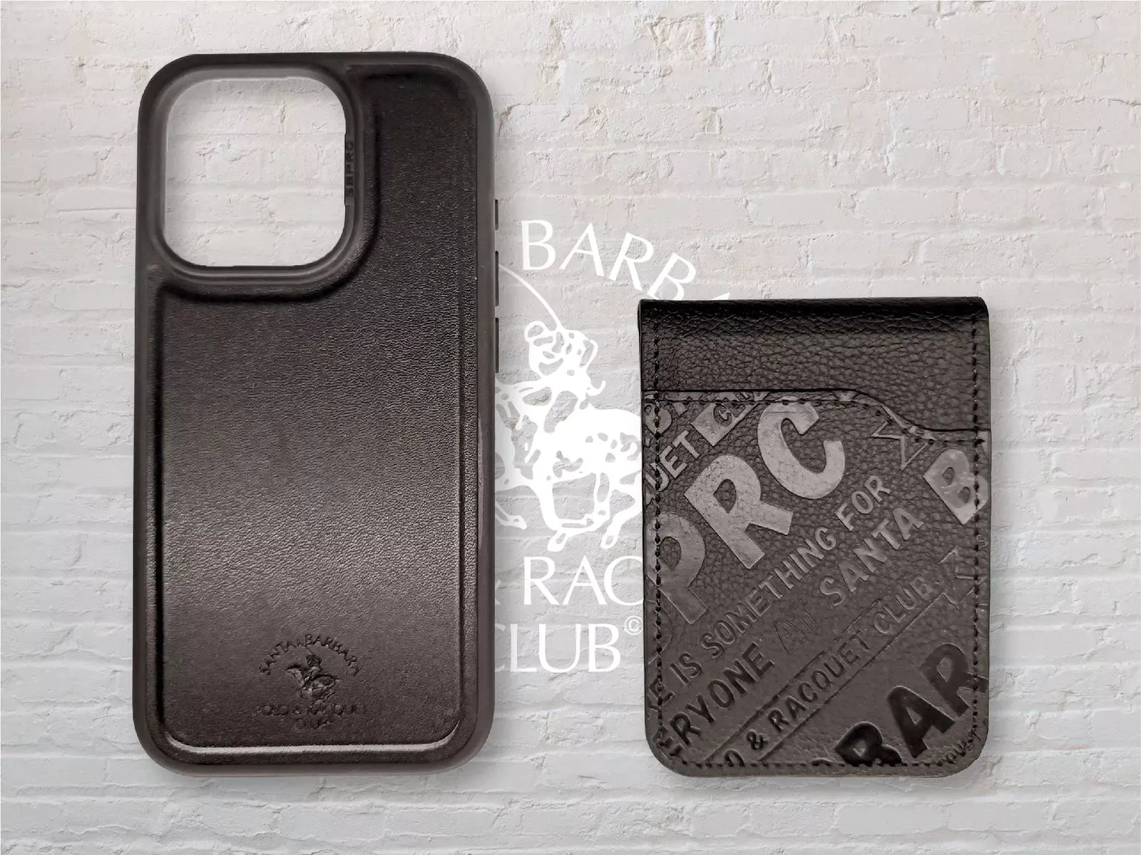 Santa  Barbara Polo Timothy  Series with Card Wallet Leather Back Cover iPhone 15 Pro (Black)