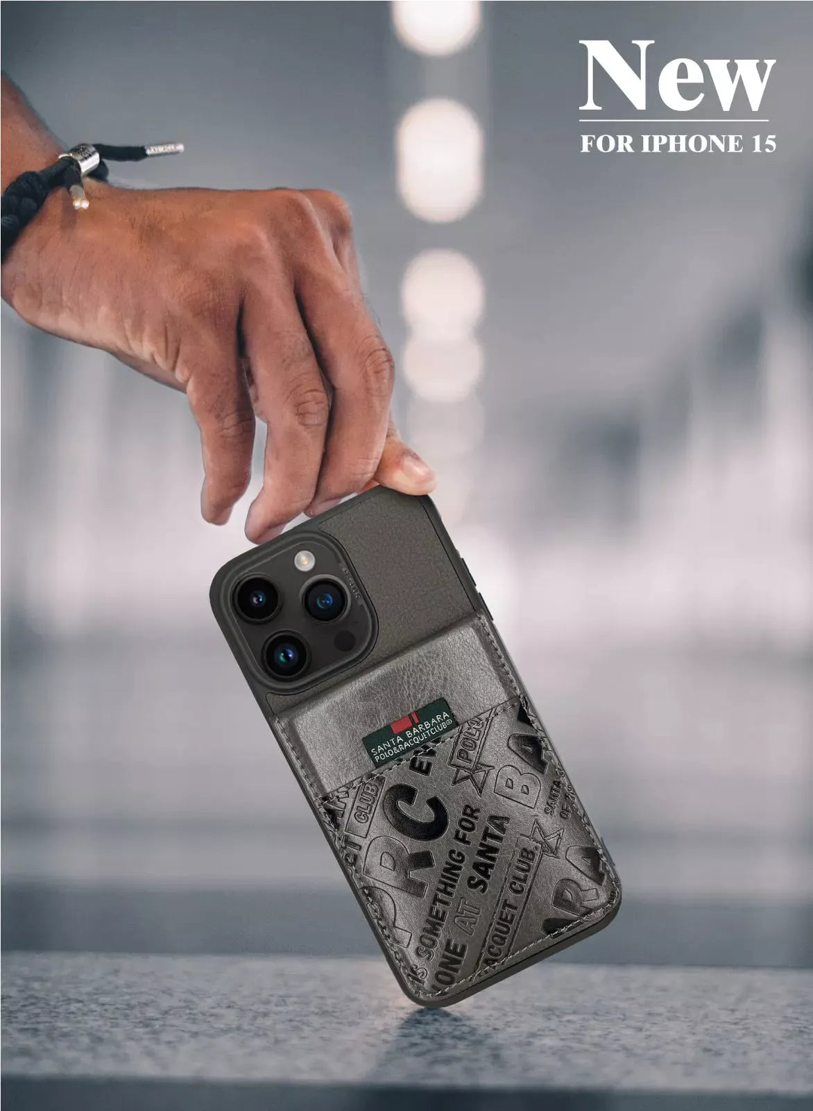 Santa Barbara Polo Hulda Series for iPhone 15 Pro (Dark Grey )