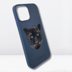 Nimmy Premium Embroidered Leather Case - Savana Series Leather Case for iPhone 14 Series (Panther) - Style 3