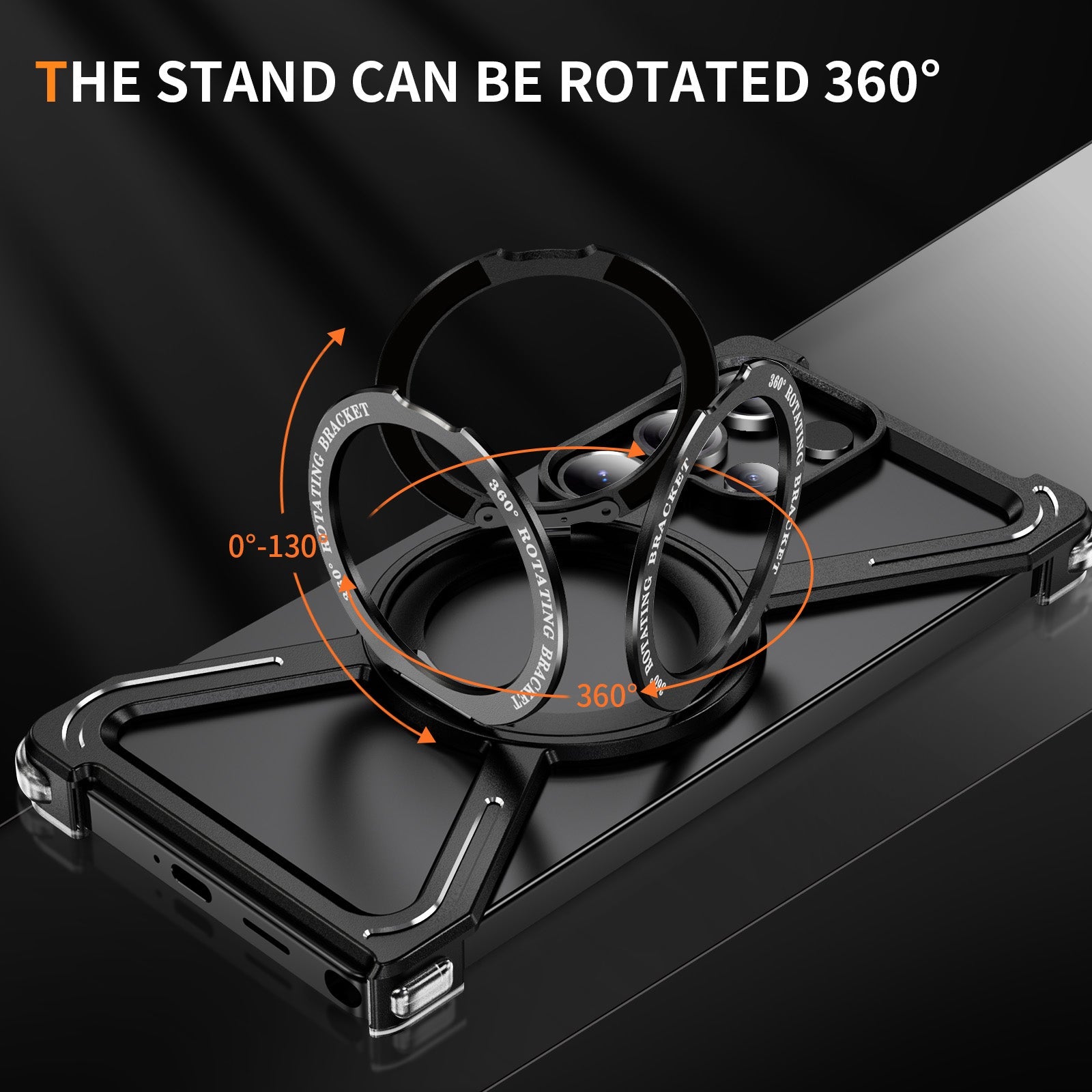 Samsung Galaxy S25 Ultra Frameless Metal Bumper Case with Magsafe & 360° Rotatable Ring & Kickstand - Titanium Mobile Case by CoverMeUp - Style 10