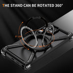 Samsung Galaxy S26 Ultra Frameless Metal Bumper Case with Magsafe & 360° Rotatable Ring & Kickstand - Black Mobile Case by CoverMeUp - Style 9