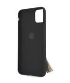Protective Apple iPhone Back Cover - iPhone 13 Pro Max LEATHER CASE BLACK SAFFIANO COLLECTION WITH RING STAND & TASSLE - GUESS - Style 3