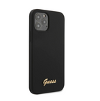 Protective Apple iPhone Back Cover - iPhone 13 Pro Max  - SILICONE BLACK METAL LOGO Case - GUESS - Style 2