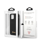 Protective Apple iPhone Back Cover - iPhone 13 Pro Max  - SILICONE BLACK METAL LOGO Case - GUESS - Style 3