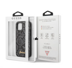 Protective Apple iPhone Back Cover - iPhone 13 Pro Max - PU LEATHER BLACK PYTHON PATTERN WITH METAL LOGO - GUESS - Style 4