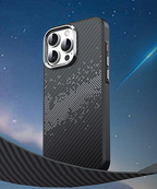 Protective Apple iPhone Back Cover - TOTU Matte Finish Carbon Fibre Case for iPhone 16 Pro (Natural Titanium) - Style 2
