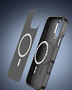 Protective Apple iPhone Back Cover - TOTU Matte Finish Carbon Fibre Case for iPhone 16 Pro (Natural Titanium) - Style 3