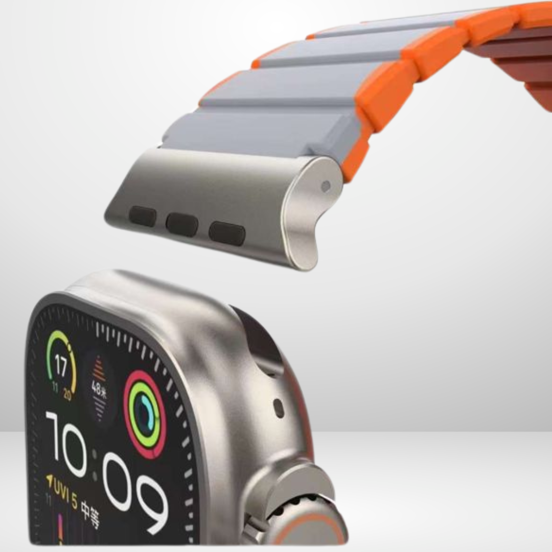 Silicone Matte Magnetic Strap for iWatch 42/44/45 MM (BLACK) Mobile Case by CoverMeUp - Style 2