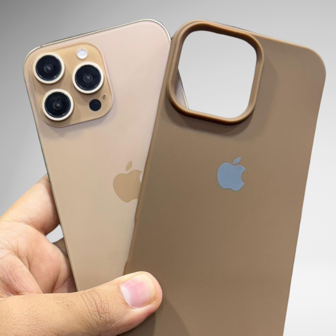 Silicone Slim Side Cut Case (Desert Titanium Color) for iPhone 16 Pro/16Pro Max