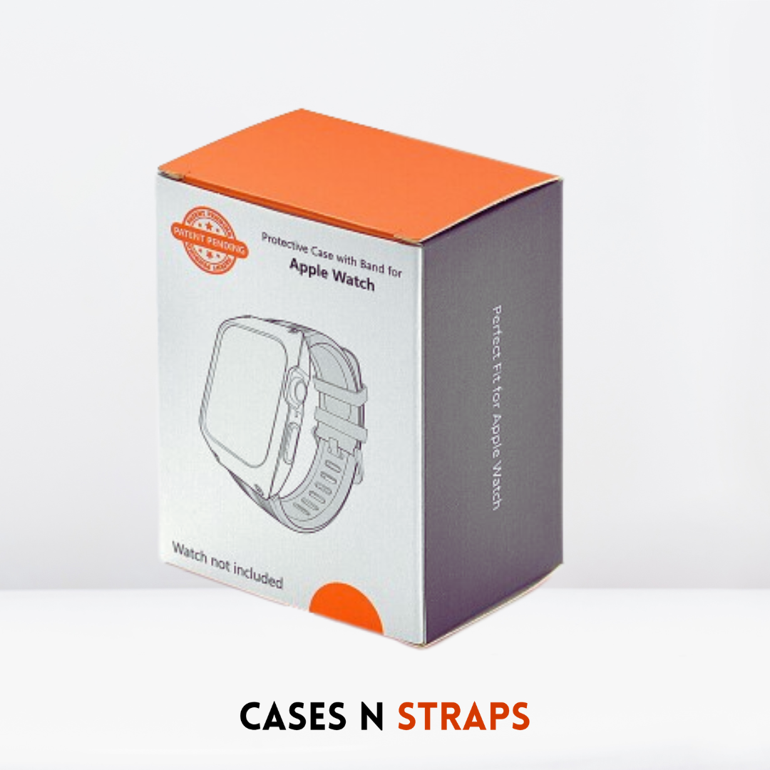 Silicone Strap Band + Stainless Steel Case Cover For iWatch Starlight Color