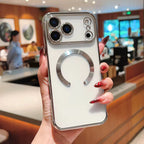 Protective Apple iPhone Back Cover - Electroplated Border MagSafe Case For iPhone - Style 15
