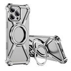 Protective Apple iPhone Back Cover - ZX Metal Case With 360 Rotating Stand For iPhone - Style 28