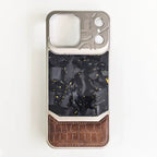 Protective Apple iPhone Back Cover - LeatherCarbon Metal Case For iPhone - Style 5
