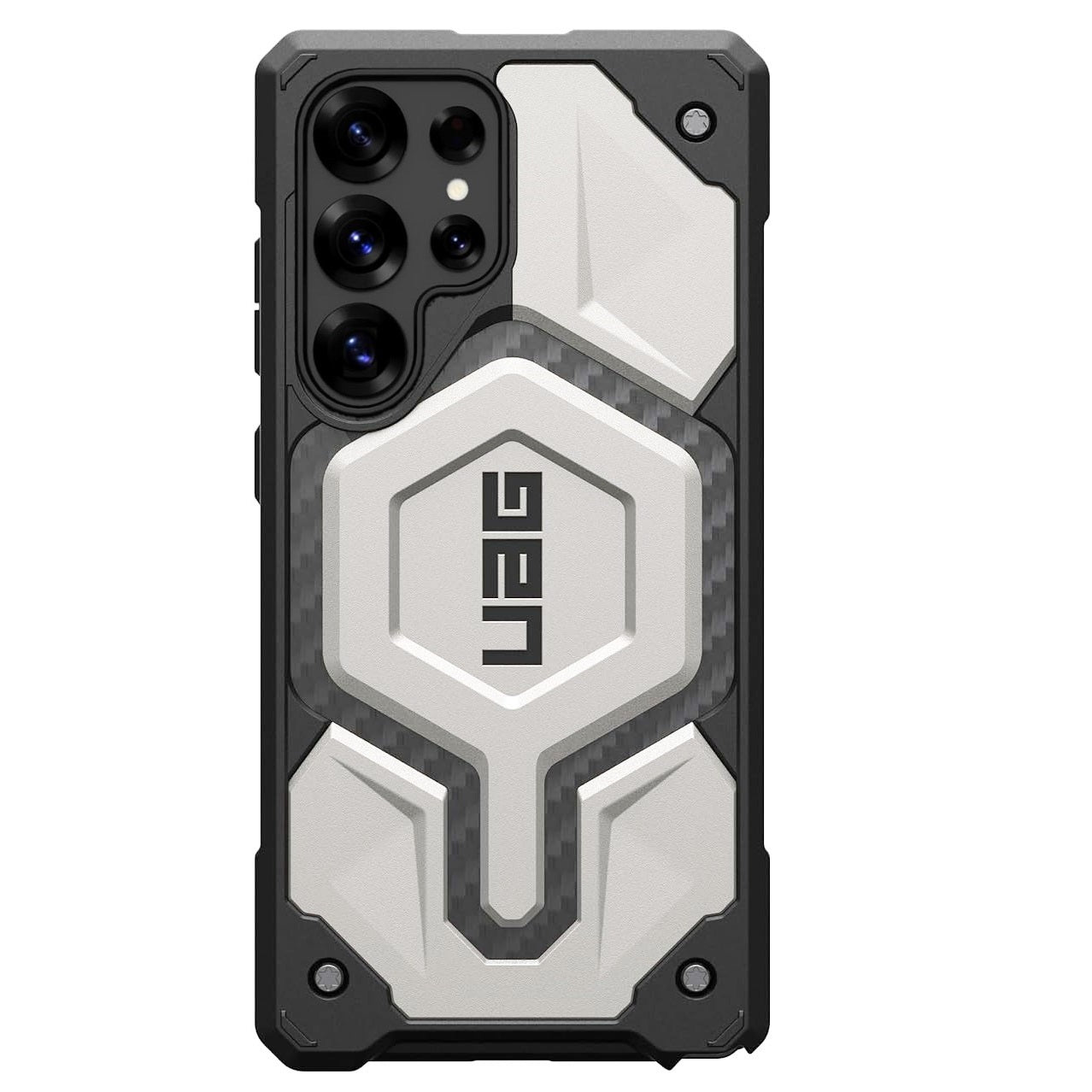 Samsung Galaxy S25 Ultra UAG Monarch Pro Carbon Protective Case with MagSafe - Silver Mobile Case by CoverMeUp