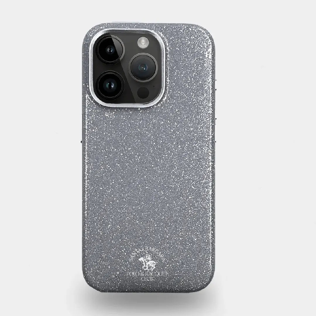 Santa Barbara Polo Aurora Series Glitter Back Cover iPhone 15 Pro (Silver)