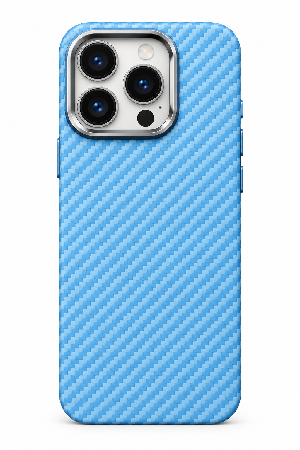 Luxo Sky Blue Diagonal Carbon-Weave pattern Magsafe Case