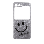 Slim Smiley Marble Pattern Case for Galaxy Z Flip5 Mobile Case by CoverMeUp